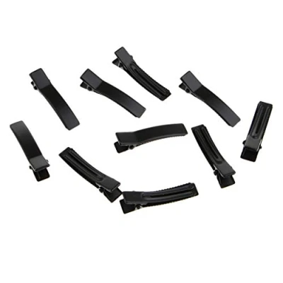 Image of sharprepublic 10pcs Metal Barrette Black Alligator DIY Bow Blank Hair Clips Clamp