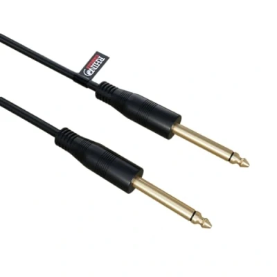 Image of rhinocables Mono Audio Cable 6.35mm 1/4&quot; Lead Gold Plated Jack Instrument Plugs (Male to Male) for Electric Guitar, Bass, Amp, Stereo, Keyboard, and Sound Mixing (3m)