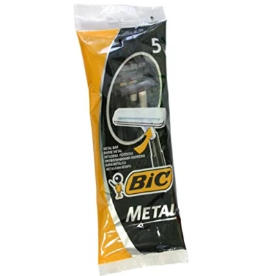 Image of Bic Metal Men&#039;s Disposable Shaving Razors, 5 Count x 10 Packs