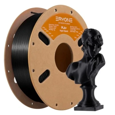 Image of ERYONE High Speed Filament PLA+ 1.75mm +/ 0.03mm, 3D Printing PLA Pro Fit Most FDM Printer, 1kg (2.2LBS) / Spool, Black