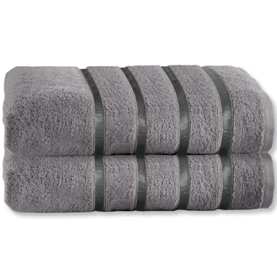 Image of GC GAVENO CAVAILIA Bath Sheet Towel Set of 2 Soft &amp; Super Absorbent Large 500 GSM Ringspun Cotton Towels Set, Dark Grey