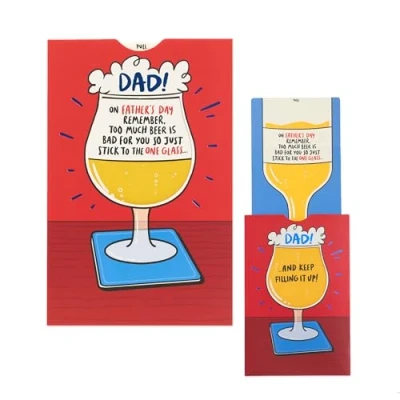 Image of UK Greetings Father&#039;s Day Card for Dad Interactive Beer Design