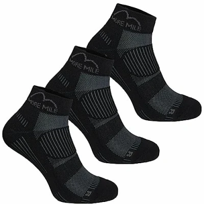 Image of More Mile London 2.0 (3 Pack) Eco Friendly Running Socks Cushioned Sports Sock