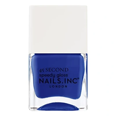 Image of Nails 45 Second Speedy Gloss Longing For Leicester Square 14ml, Blue Nail Polish