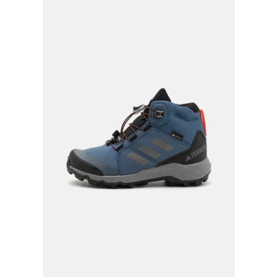 Image of Adidas Terrex MID Unisex Hiking shoes for kids, Size: 10K, Steel/grey three/semi impact orange Textile/synthetics