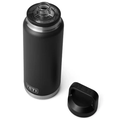 Image of YETI Rambler Bottle Chug, Vaccum Insulated Stainless Steel with Chug Cap, Black, 36 oz (1065 ml)