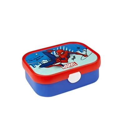 Image of Mepal Lunch Box Campus Bento for Children with Compartment &amp; Fork Clip Closure BPA Free Dishwasher Safe 750 ml Spiderman