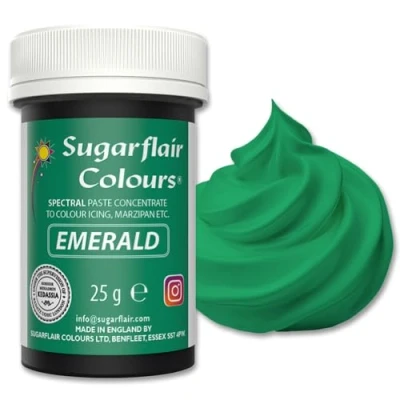 Image of Sugarflair Spectral Emerald Food Colouring Paste, Highly Concentrated for Buttercream, Sugar Royal Icing, Cake Mixes and More! Vibrant Colour Dye 25g