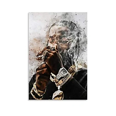 Image of caomei Pop SmokeS Poster Decorative Painting Canvas Wall Art Living Room Posters Bedroom 12x18inch(30x45cm)