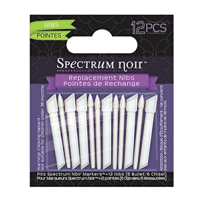 Image of Spectrum Noir Replacement Nibs (6 Chisel/6 Bullet), Black, 8 x 7 0.5 cm