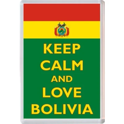 Image of Keep Calm and Love Bolivia 96 x 67mm Jumbo Fridge Magnet