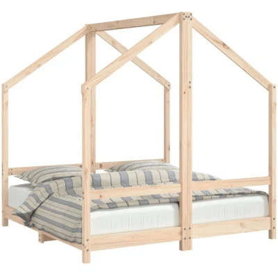 Image of vidaXL Kids Bed Frame 2x(70x140) cm Solid Wood Pine