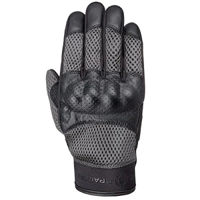 Image of Spartan Men&#039;s Air Mesh Motorcycle Glove, Black/Grey, M