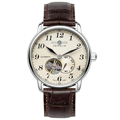 Image of Zeppelin Unisex Chronograph Quartz Watch with Leather Strap 7666 5