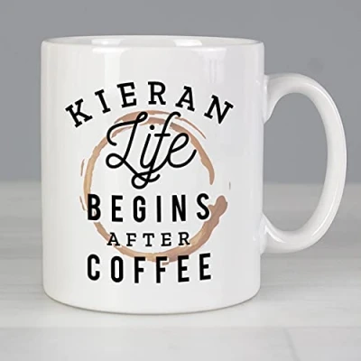 Image of Ceylon Teabox Personalised Life Begins After Coffee Mug Gift
