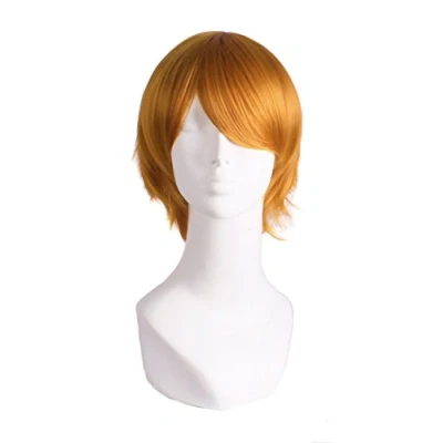 Image of MapofBeauty Cosplay Costume Men&#039;s Short Straight Wig (Golden Orange)