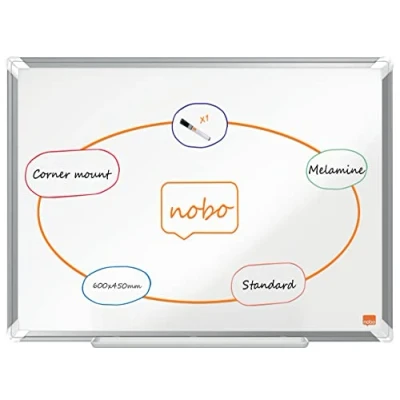 Image of Nobo 1915166 Premium Plus Melamine Whiteboard 600x450mm