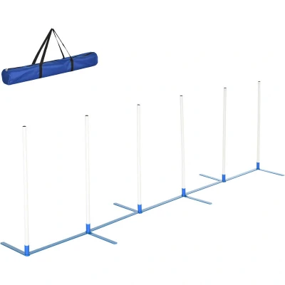 Image of Pawhut Dog Weave Pole Set Agility Starter Kit Pet Outdoor Exercise Training