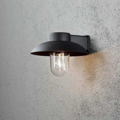 Image of Mani Outdoor Classic Dome Wall Light Matt Black Max Watt 1x 60, E27, IP44