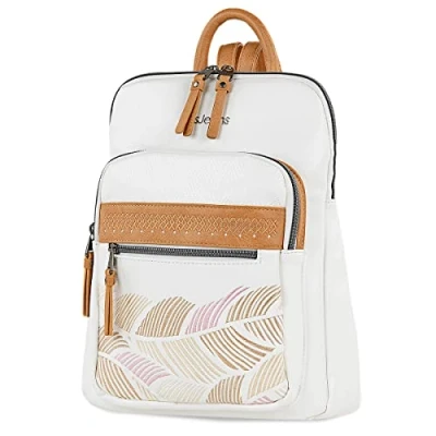 Image of Lois Backpack Womens. Womens Backpacks Fashionable by Lois. Travel with Double Handle and Adjustable Straps for The Back. Ladies PU Material, White