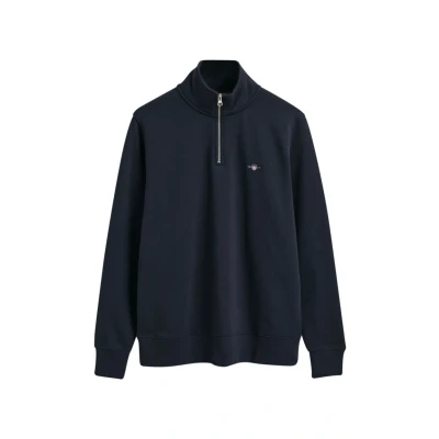 Image of GANT Shield HALF ZIP Sweatshirt, Men&#039;s, Size: Small, Evening blue
