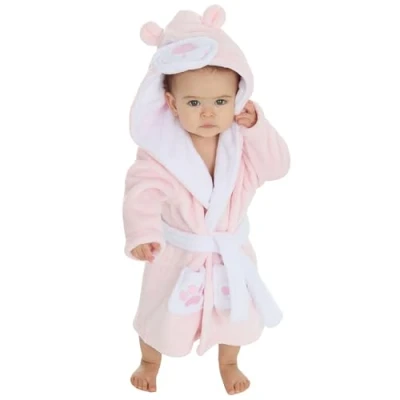 Image of undercover lingerie Kids Teddy Fleece Robe 18C824 Pink 3 4 Years