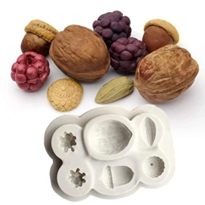 Image of Nuts &amp; Berries Moulds Fondant Cake Decorating Tools Silicone Sugarcraft Chocolate Baking DIY Cakes Molds 1set