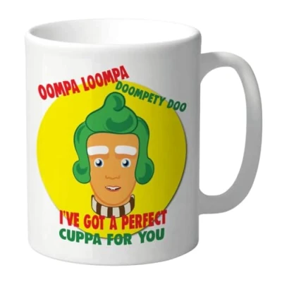 Image of Funny Mug Oompa Loompa Willy Wonka Film Movie Lover Fan Merch Merchandise Novelty Gift Birthday for Him Her Joke Humour Office Colleague Friend Family CMUG38