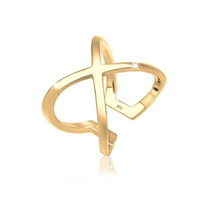 Image of Elli Ring Ladies Cross Basic Blogger Statement in 925 Sterling Silver