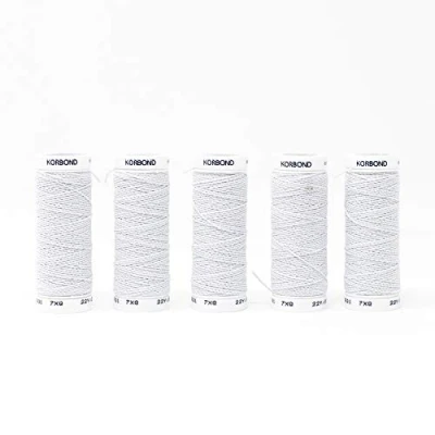 Image of Korbond 20 m Shirring Elastic, White Pack of 5