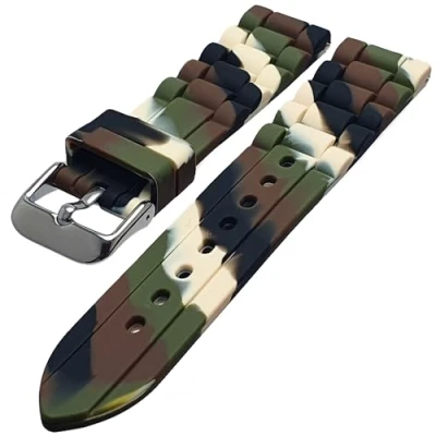 Image of Talk Time Silicone Watch Strap Bracelet Design Camo 22mm