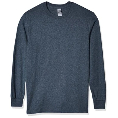 Image of Gildan Men&#039;s Ultra Cotton Long Sleeve T Shirt, Style G2400 Dark Heather, XXL