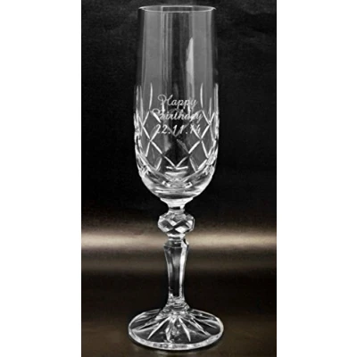 Image of Laser Engraved/Personalised Mirelle Crystal Champagne Flute Gift For Bridesmaid/Birthday/Wedding