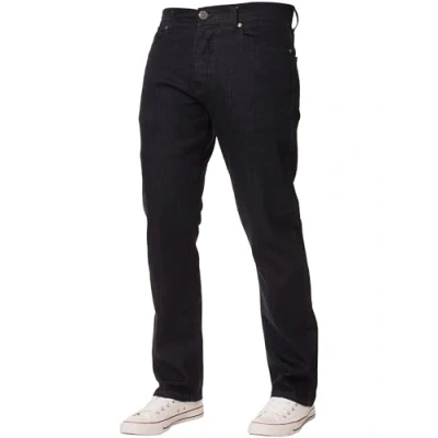 Image of Enzo Mens Classic Straight Leg Regular Fit Twill Denim Jeans 46W X 30L Blue