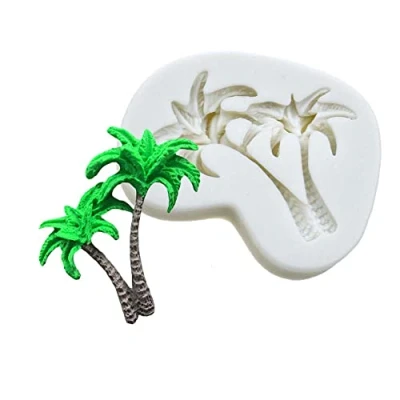 Image of Coconut Palm Tree Silicone Sugarcraft Cupcake Baking Mold Fondant Cake Decorating Tools