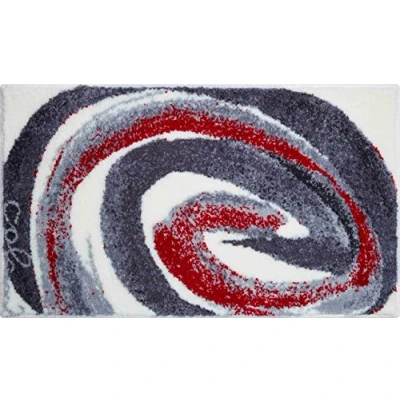 Image of Grund Designer Bath Mat COLANI, Ultra Soft and Absorbent, Anti Slip, 5 Years Warranty, Colani 42, 70x120 cm, Grey Red