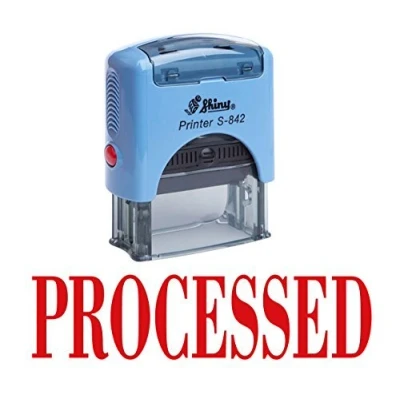 Image of Printtoo PROCESSED Self Inking Rubber Stamp Office Stationary Custom Shiny