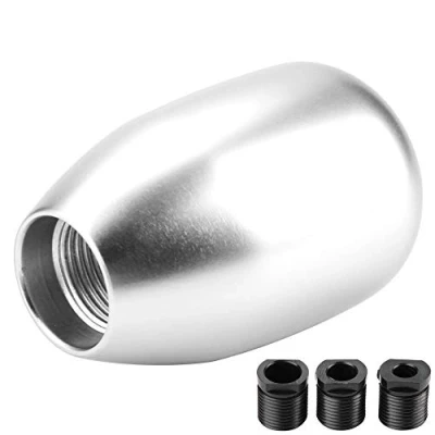 Image of EBTOOLS Gear Knob Car 5 Speed Manual Shift Knob, Durable Metal Shifter Lever Stick with 3 Adapters 8/10/12Mm(Silver)