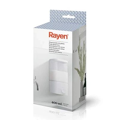 Image of Rayen Soap Dispenser, White, Measures: 9 x 8 18.8 cm, Silicone, 1 compartimento