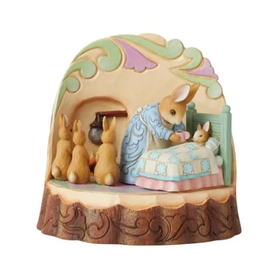 Image of Beatrix Potter by Jim Shore Mrs Rabbit and Bunnies Craved Heart Figurine