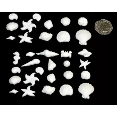 Image of 30 x Edible 3D Small Sea Shells icing toppers, cake cupcakes decorations (Bespoke Colour)