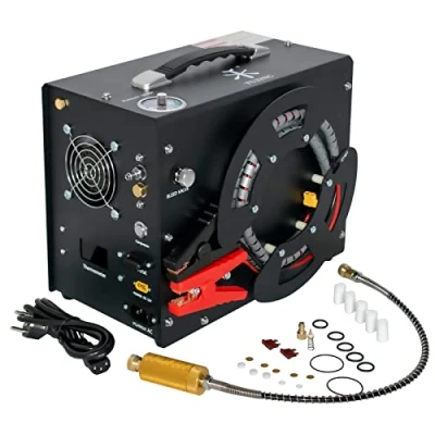 Image of TUXING PCP Air Compressor, 4500PSI/30Mpa Portable Compressor with Built in Power Converter, Auto Stop DC12V/AC120V Oil &amp; Water Free Pump