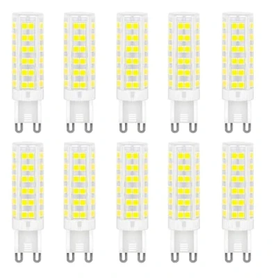 Image of HUAMu 10 Pack G9 Base 7W LED Light Bulb, Daylight White 6000K 650LM, Energy Saving Bulb Equivalent to 65W Halogen Lamp Replacement, AC220V 240V, 360 Beam Angle