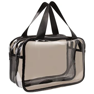 Image of Toiletry Bag Portable Travel Makeup Bag, PVC Waterproof Large Capacity Wash Clear Cosmetic for Women Girls