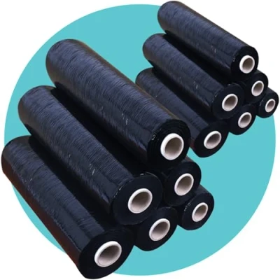 Image of Triplast Pallet Stretch Shrink Wrap Roll (400mm x 250m) Pick Qty &amp; Colour Heavy Duty Wrap, Industrial Packaging Cling Film, Strong Plastic Luggage (Black, 12 Rolls)