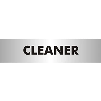 Image of Seco Cleaner Sign, 190mm x 45mm 2mm Brushed Aluminium Effect Acrylic