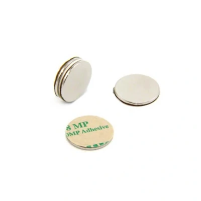 Image of FIRST4MAGNETS F2015NA 4 Adhesive 20mm Dia x 1.5mm N42 Neodymium Magnet 2kg Pull (North) (Pack of 4), Set Pieces
