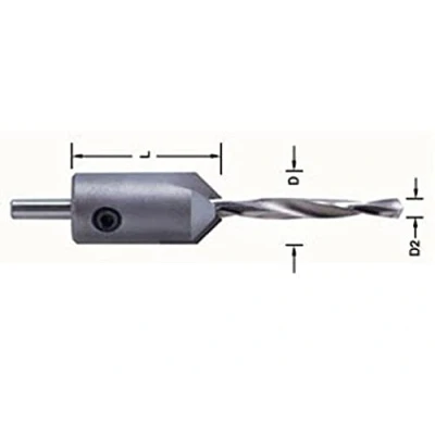 Image of Trend TCT 16mm Adjustable Countersink with HSS 5.55mm Spiral Drill Bit, Ideal for Plywood and Plastics, 6200/10TC