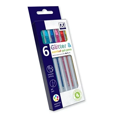 Image of 6 x Glitter And Scented Gel Pens Home Work Office School Arts Crafts Writing