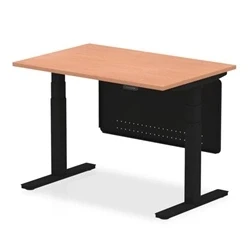 Image of Air 1200x800 Height Adjustable Desk Beech Black Leg Modesty Panel